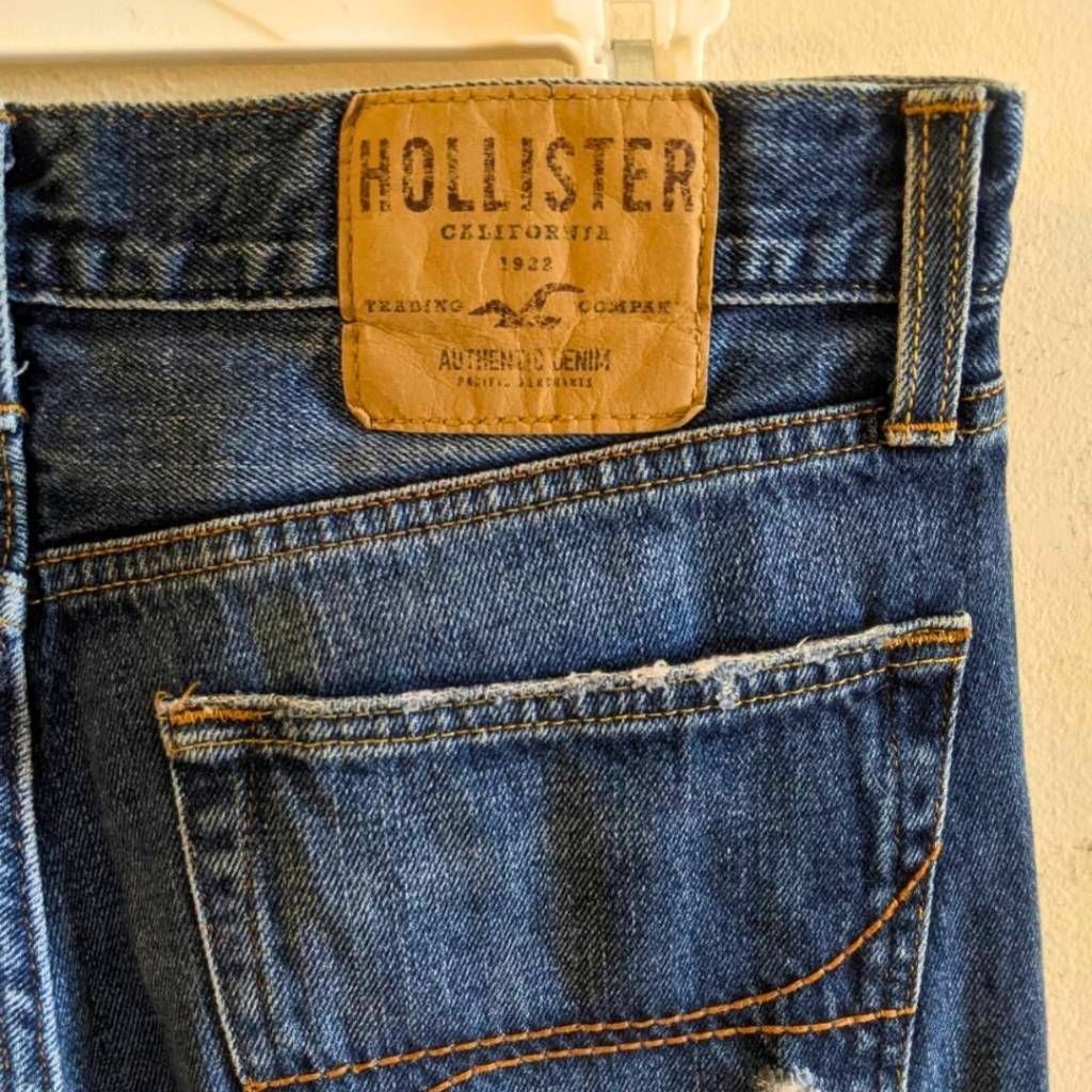 Hollister Hollister Men’s Distressed Straight Leg Jeans W32 L32 Medium Wash Button Fly Size US 32 / EU 48 - 6 Thumbnail