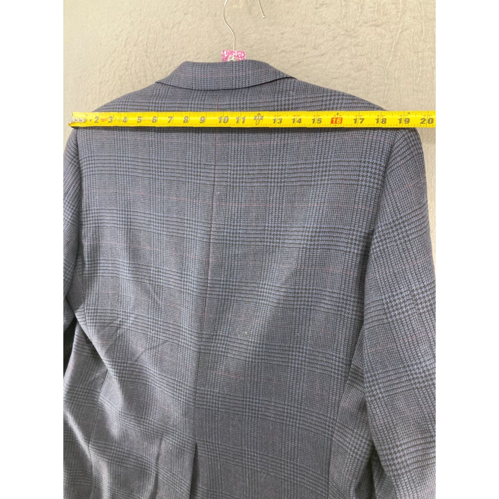 Vintage VINTAGE Tom James Suit Jacket Mens 43 L Blue Glen Check USA Made Wool Size 46R - 5 Thumbnail