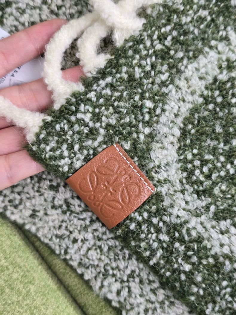 Loewe LOEWE Green scarf with sheep and camel hair Size ONE SIZE - 5 Thumbnail