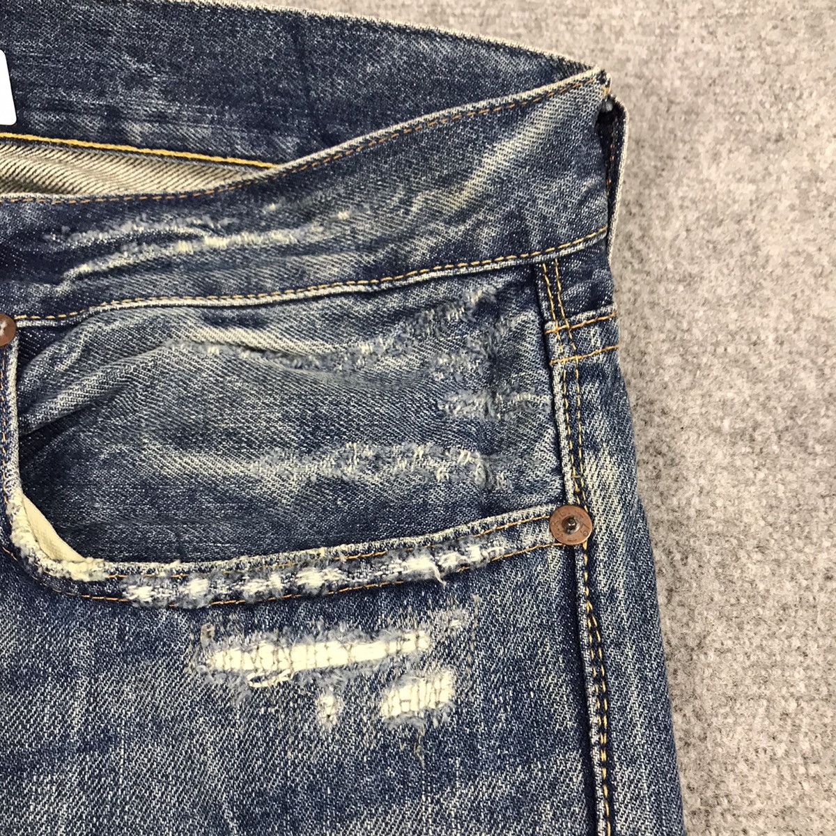 Japanese Brand × Polo Ralph Lauren POLO RALPH LAUREN PATCHWORK DISTRESSED DENIM PANTS Size US 31 - 7 Thumbnail