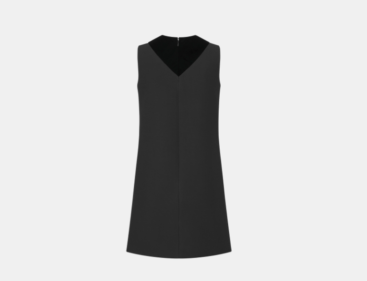 Dior o1w1db10925 441R86 A-Line Embroidered Midi Dress in Black Size XS / US 0-2 / IT 36-38 - 2 Thumbnail