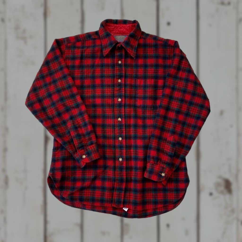 Pendleton VINTAGE Pendleton Wool Flannel Shirt Red Plaid Men L Button-Up Casual Workwear 70s USA Mens Size US L / EU 52-54 / 3 - 1 Thumbnail