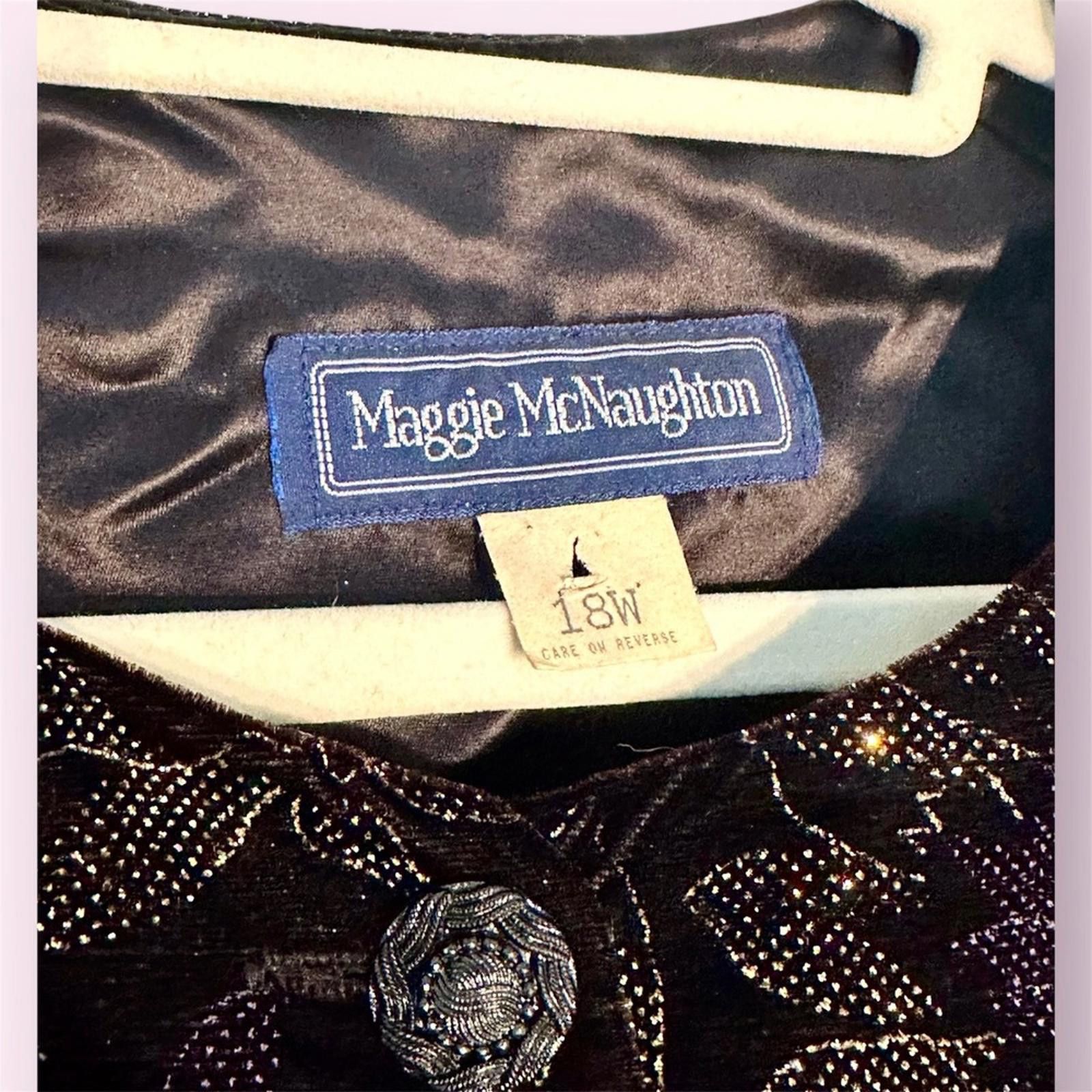 Designer Maggie Mcnaughton VINTAGE 90s Velvet Floral Jacket Size XXL / US 16-18 / IT 52-54 - 5 Thumbnail