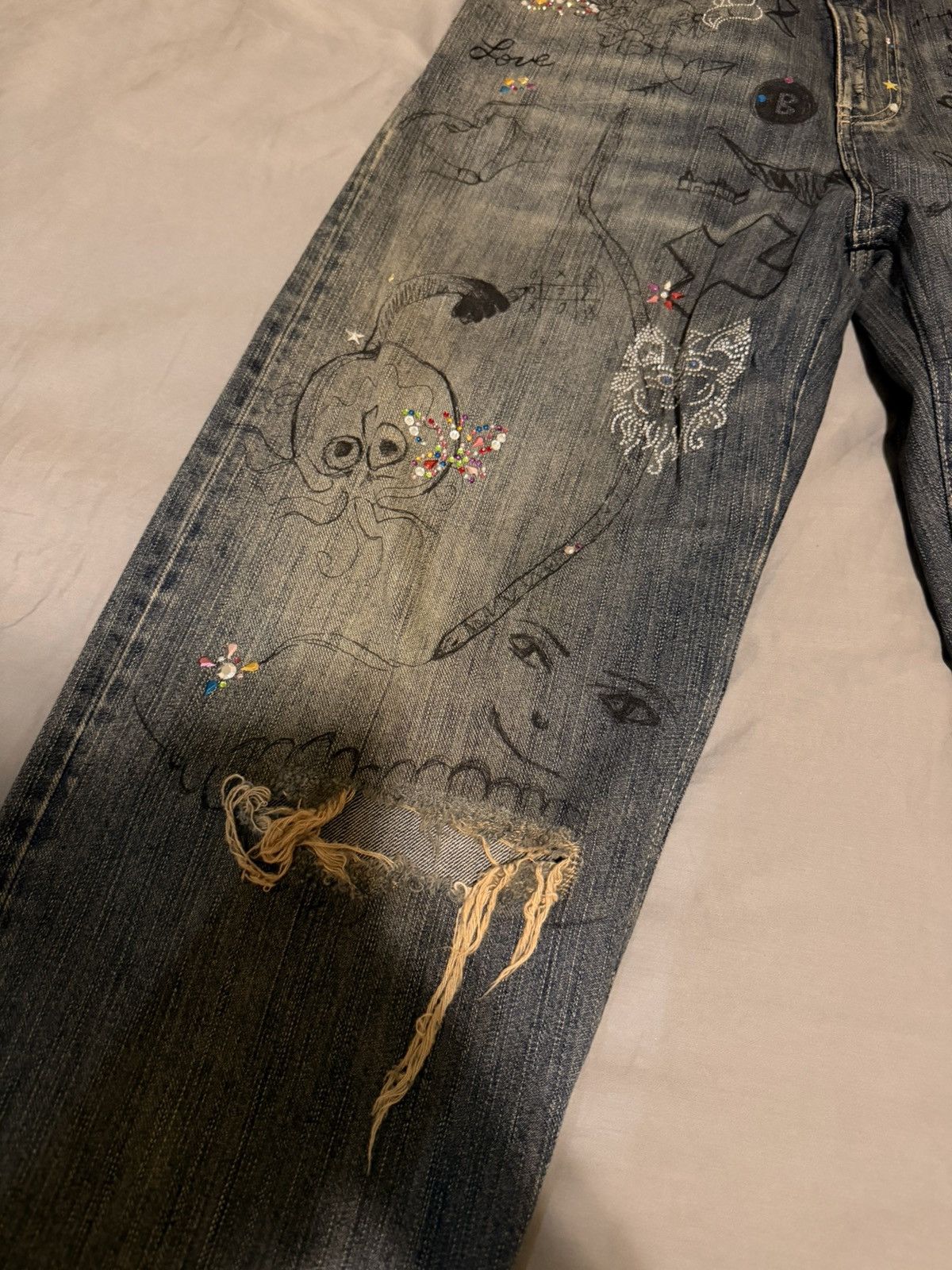 Balenciaga Balenciaga Rhinestone Jeans Japan Version Size US 30 / EU 46 - 3 Thumbnail