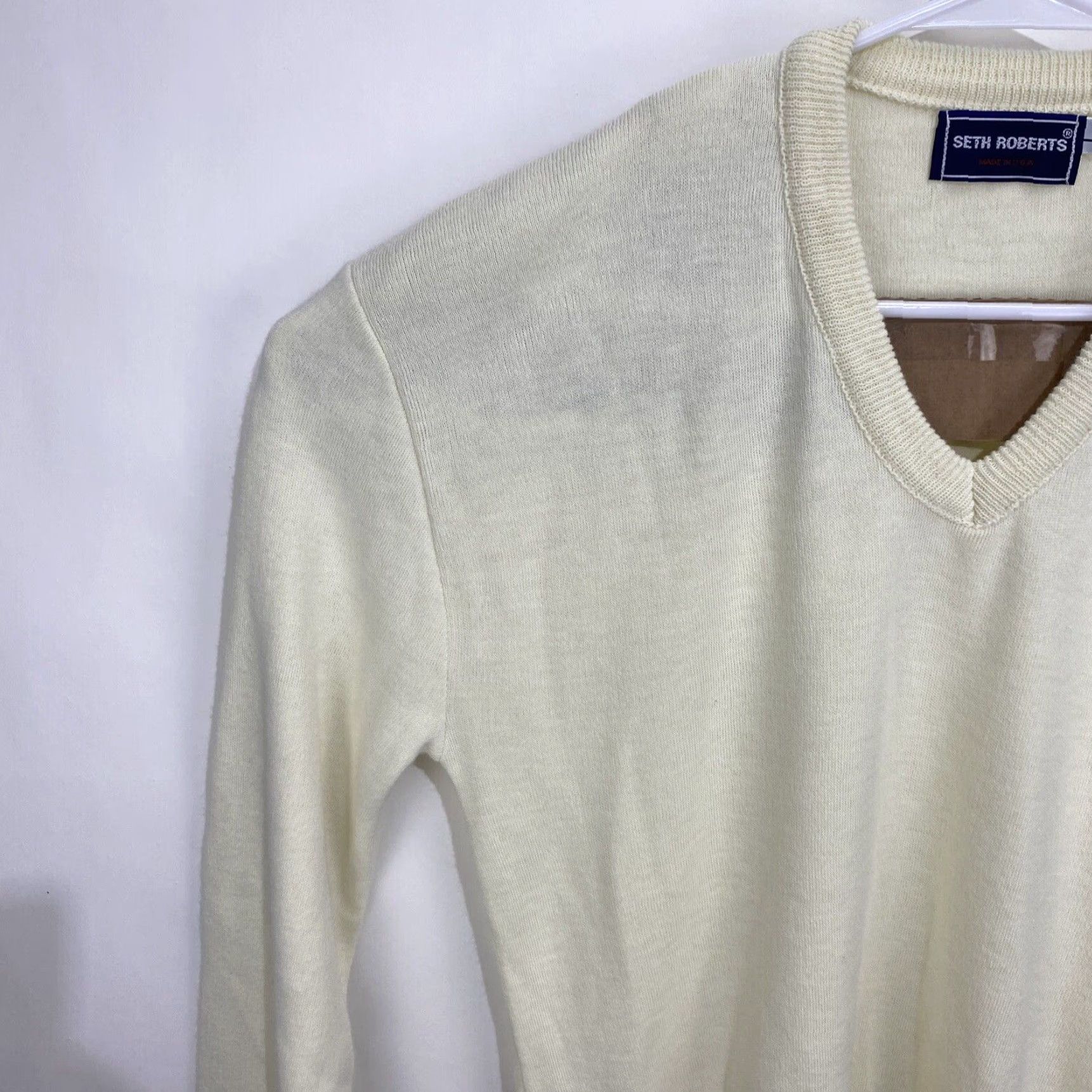Vintage Vintage Seth Roberts Golf Sweater V Neck Made In USA Large Mens L Yellow Size US L / EU 52-54 / 3 - 4 Thumbnail
