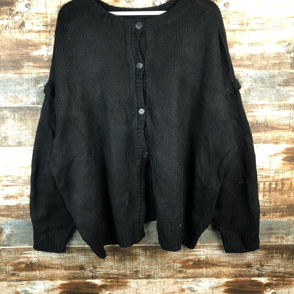 Japanese Brand Japan vintage ripped Black Patterned Cardigans #A1965 Size US XL / EU 56 / 4 - 3 Thumbnail