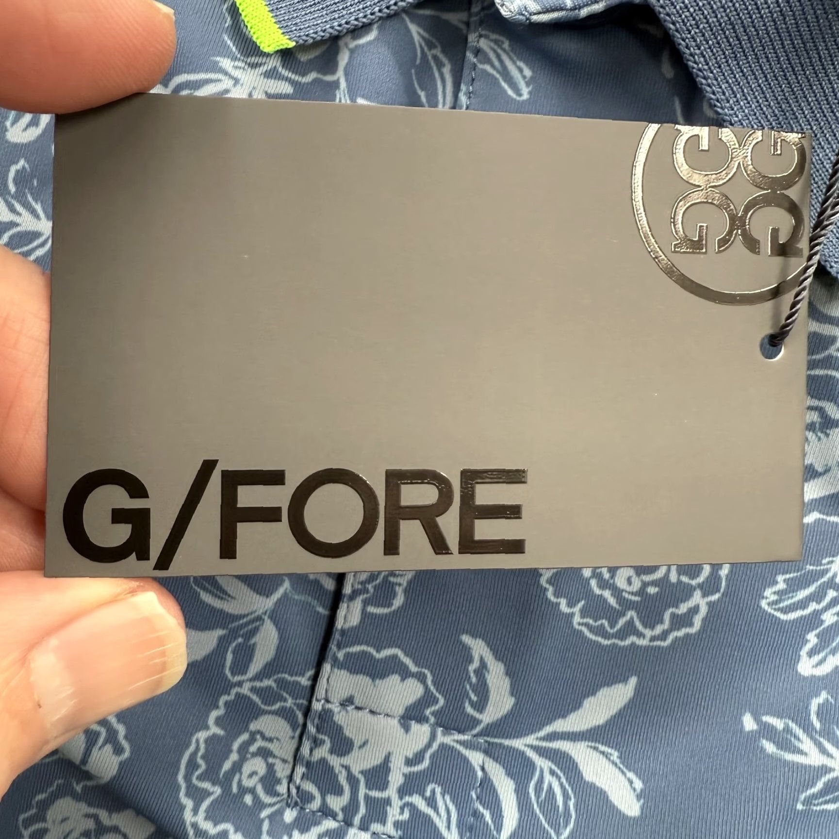 G/FORE G/Fore Polo Shirt Mens Small Blue Floral Pattern Performance Golf Stretch Shirt Size US S / EU 44-46 / 1 - 4 Thumbnail