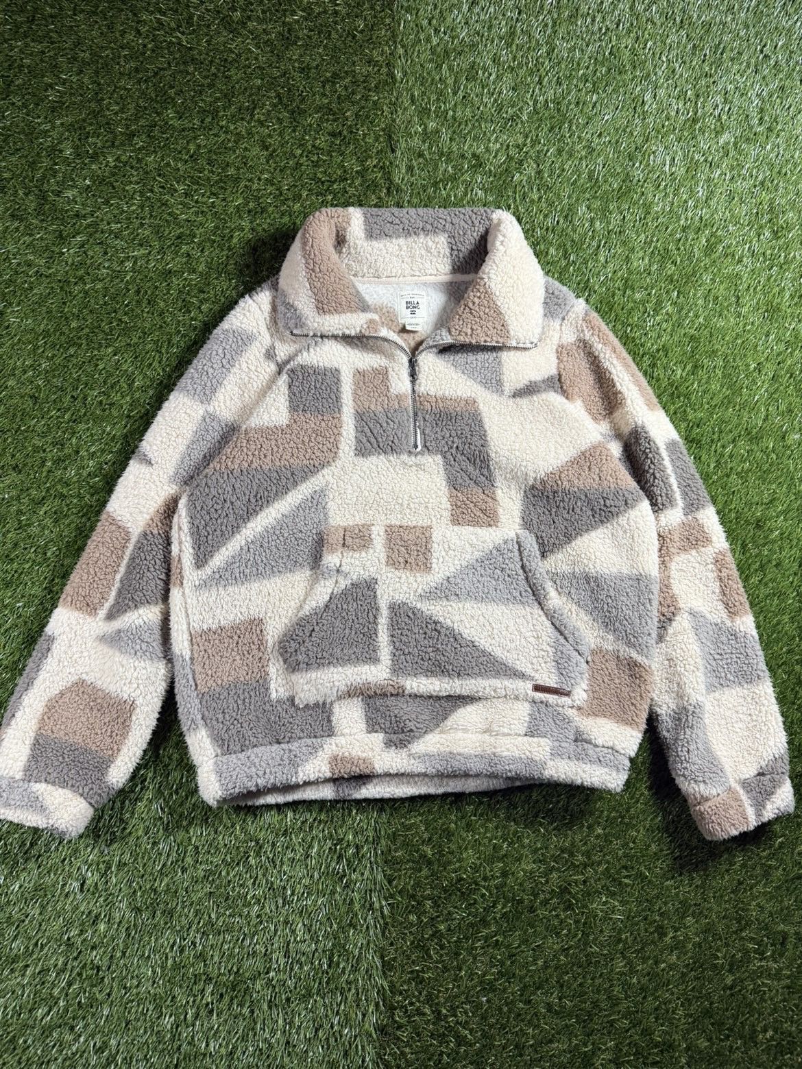 Billabong Vintage Y2K Earth Toned Billabong Skater Sherpa Fleece Size US L / EU 52-54 / 3 - 1 Thumbnail