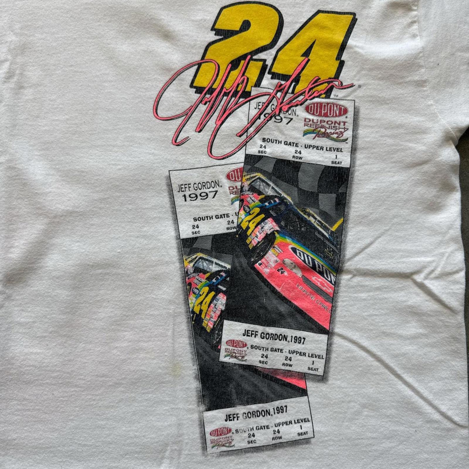 NASCAR Jeff Gordon Vintage Nascar 1998 NASCAR Race Ticket T-Shirt Size US L / EU 52-54 / 3 - 3 Thumbnail