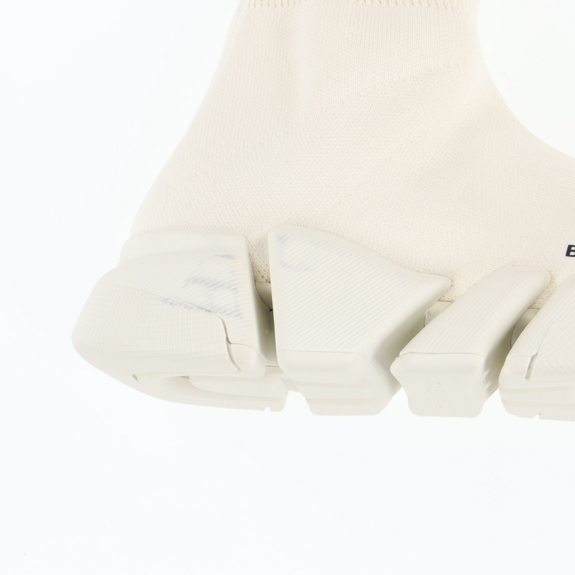 Balenciaga Light Beige Speed 2.0 Knit Sock Trainers Size US 7 / IT 37 - 2 Thumbnail