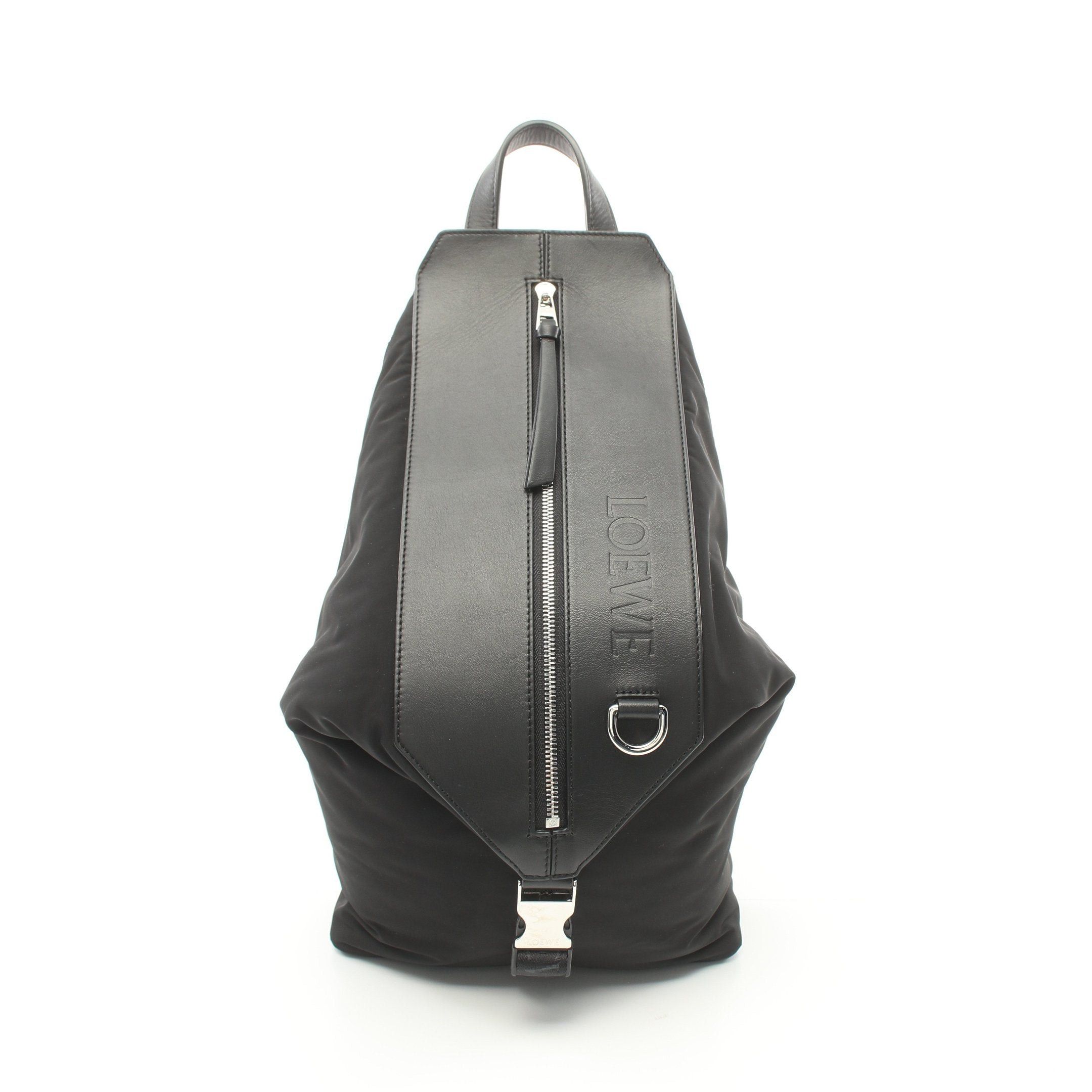 image of Loewe Convertible Backpack Small Backpack Rucksack Nylon Leather Black, Men's