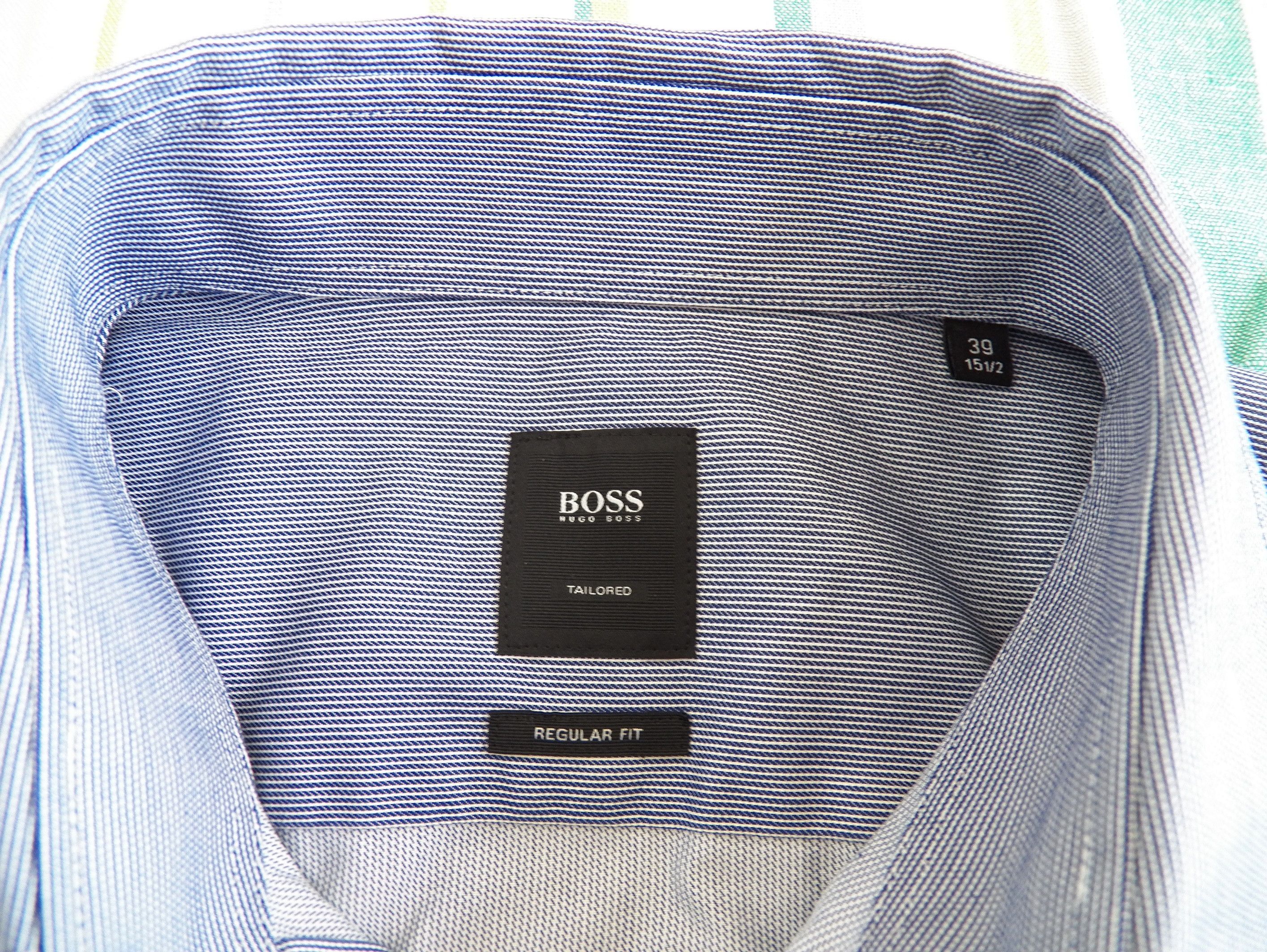 Hugo Boss Hugo Boss Tailored Mens Dress Shirt Size 39 15.5 Pinstripe Size 40R - 7 Thumbnail