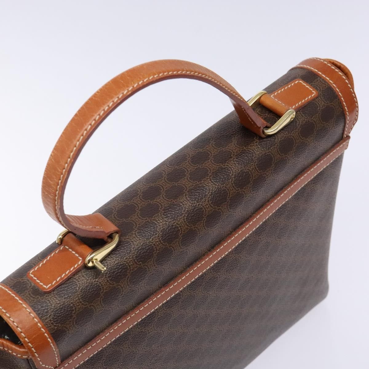 Celine CELINE Macadam Canvas Hand Bag Pvc Leather Brown Gold Size ONE SIZE - 6 Thumbnail