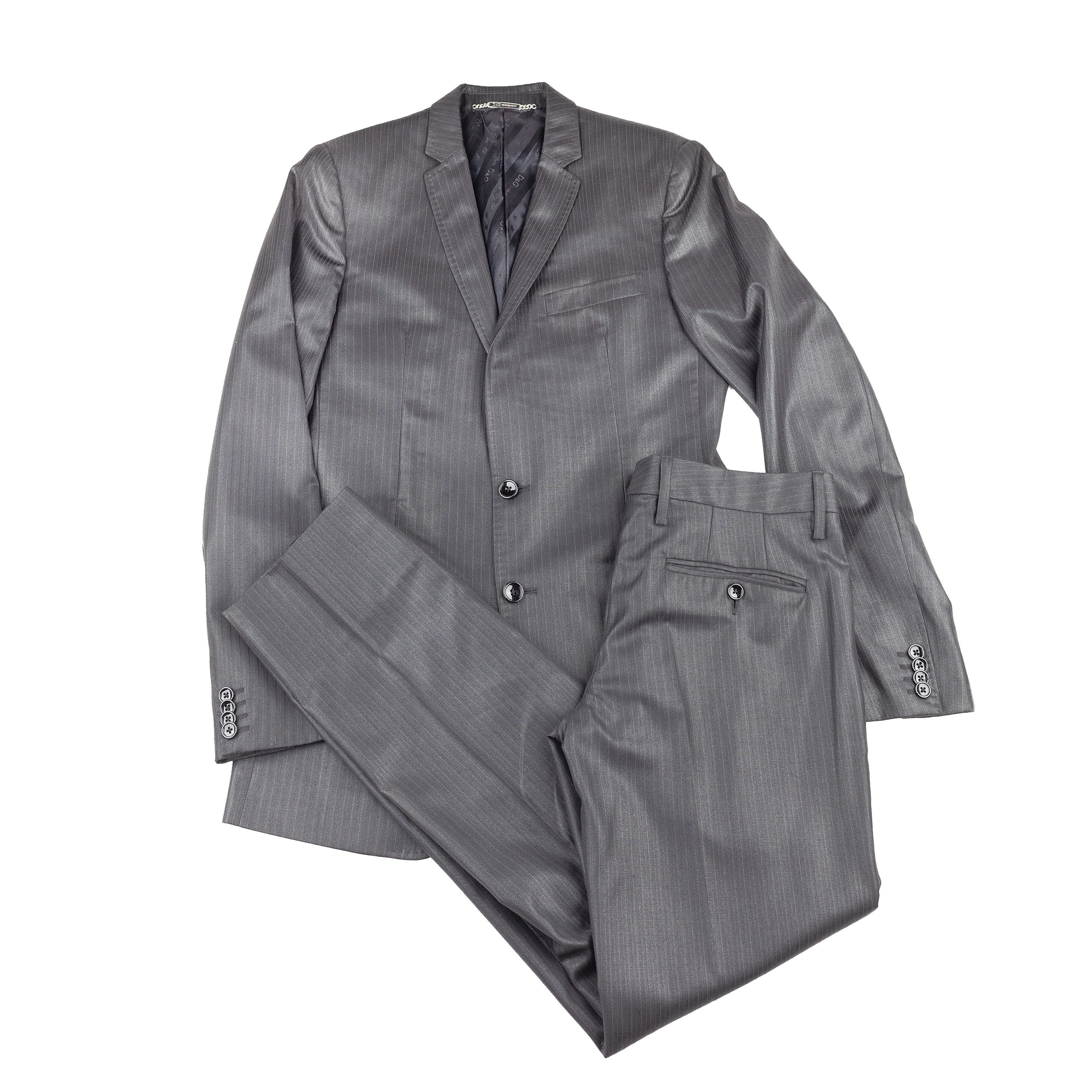 Dolce & Gabbana Dolce & Gabbana Men’s Dark Gray Pinstripe Suit Set Size 46R - 2 Thumbnail