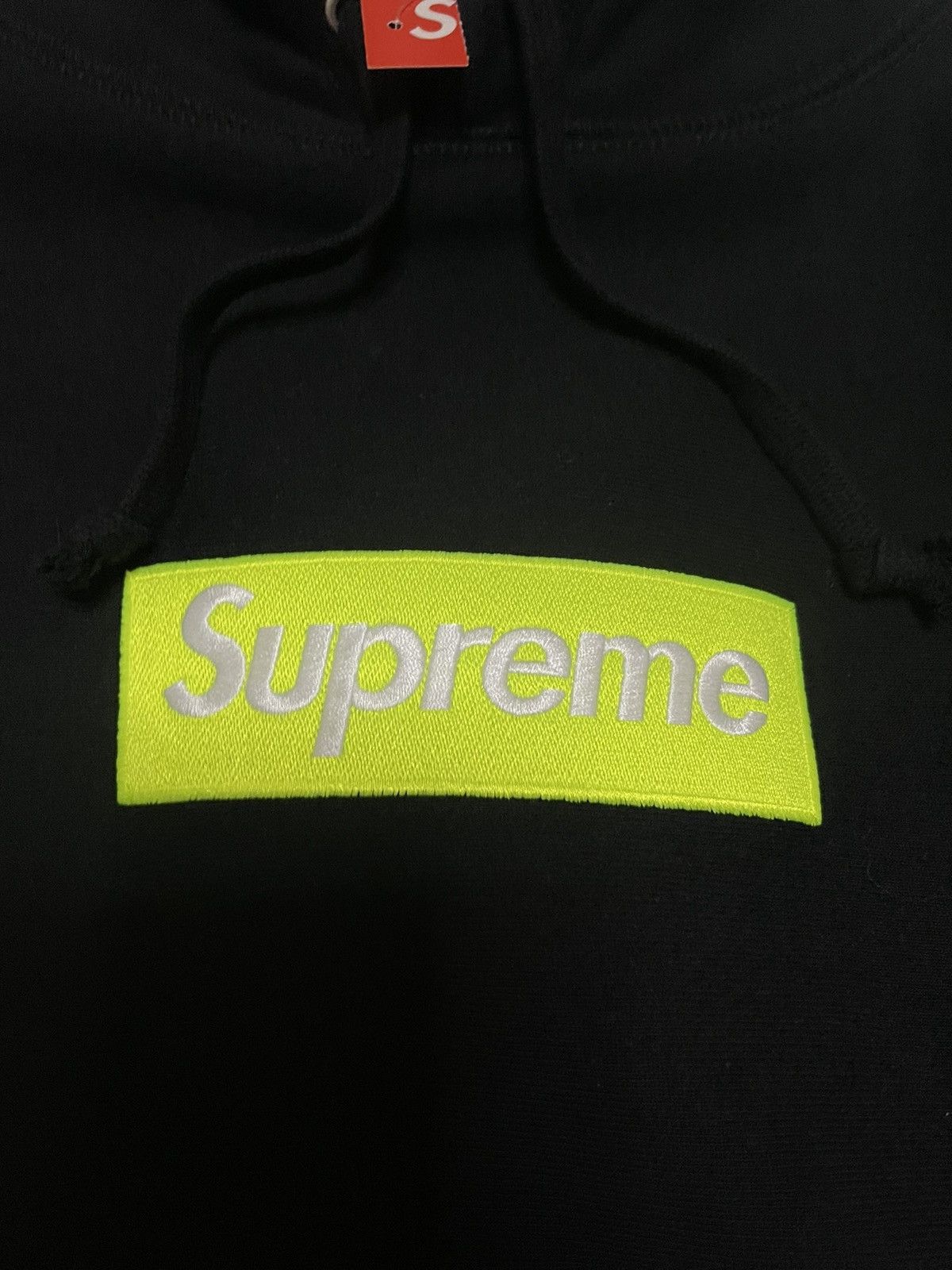 Supreme Supreme fw17 lime on black box logo hoodie