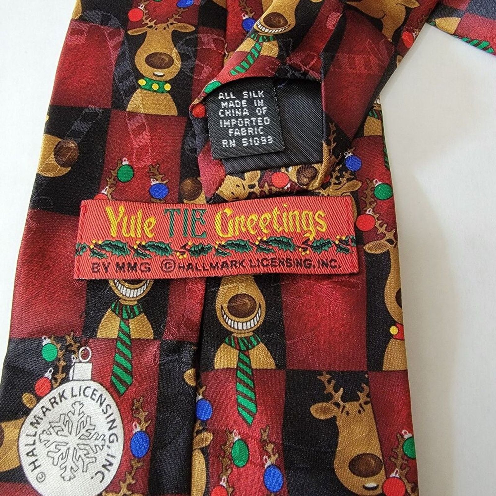 Other Yule Tie Greetings Hallmark Christmas Smiling Reindeer Size ONE SIZE - 4 Thumbnail
