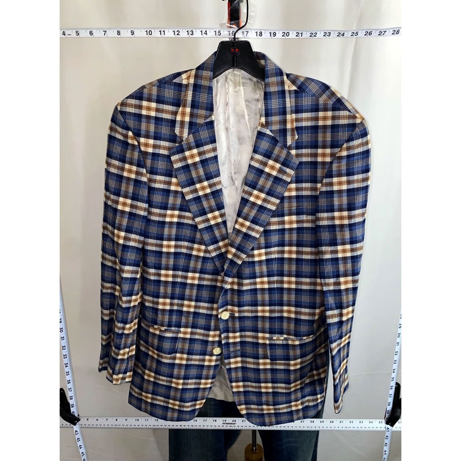 Lands' End Lands End Jacket COAT Sz 39 R Small S Men Plaid Jacket Coat Lands End Blazer Regular XS not applicable Size 36R - 3 Thumbnail