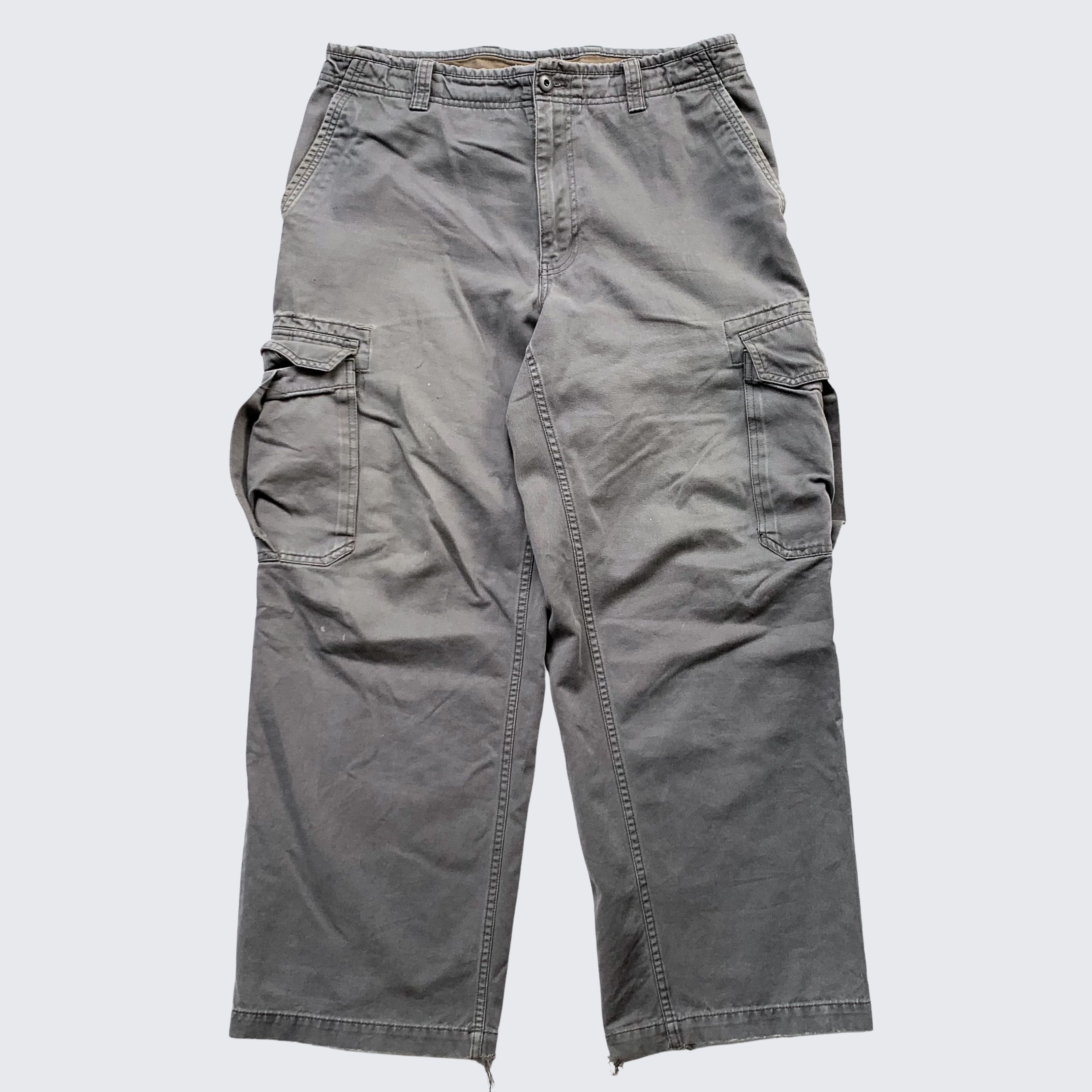 Gap Vintage Grey 1990s GAP Workwear Cargo Heavy Cotton Pants Size US 34 / EU 50 - 1 Thumbnail