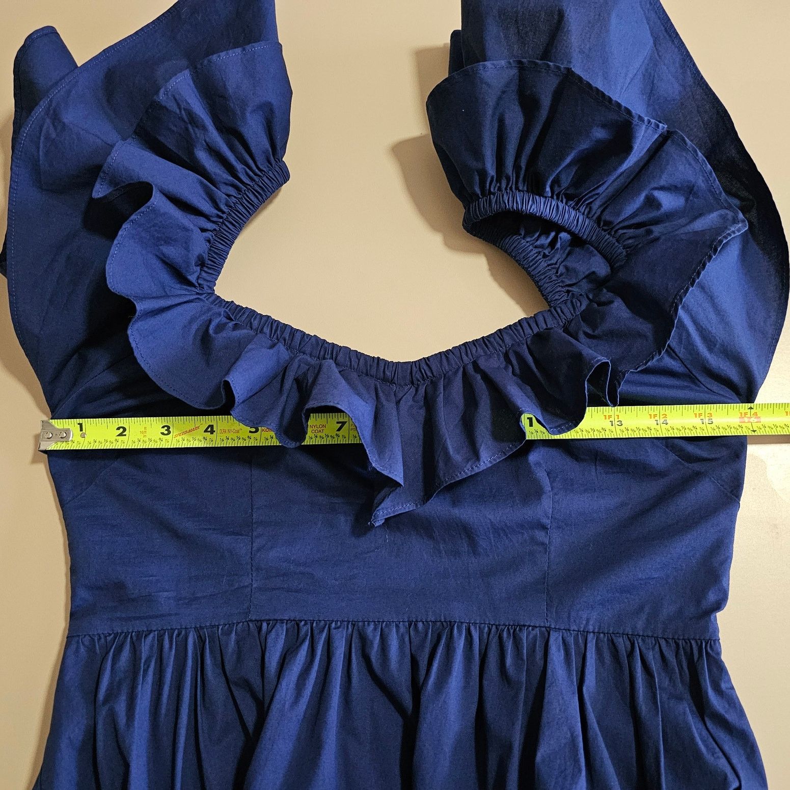 Hill House HILL HOUSE Blue Smocked Back Ruffle Sleeve Midi Ava Dress S Size S / US 4 / IT 40 - 4 Thumbnail