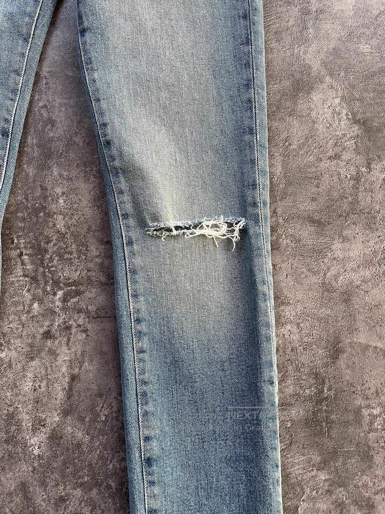 Saint Laurent Paris Saint Laurent Paris Knee Ripped Washed Blue Denim Jeans Size US 28 / EU 44 - 5 Thumbnail