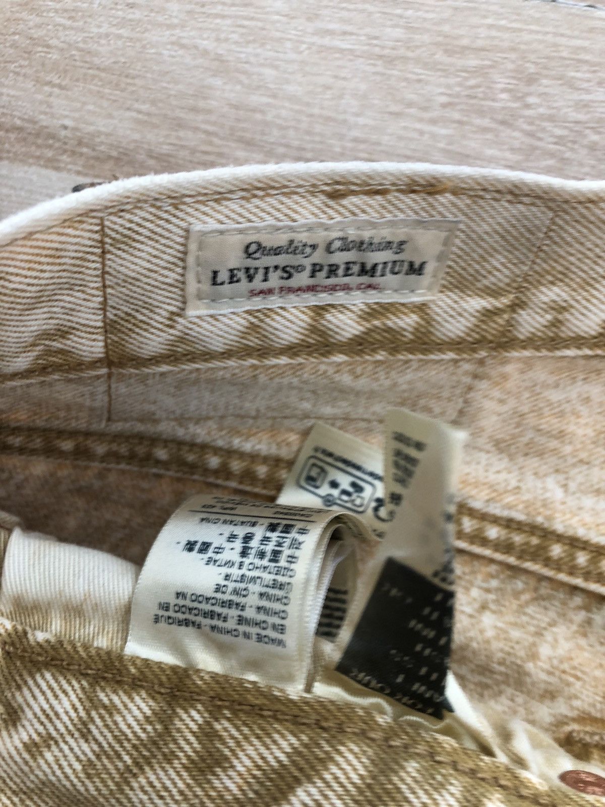 Levi's Levi’s 501 Jeans W33 x L30 Straight Beige Cream White Denim Size US 33 - 5 Thumbnail