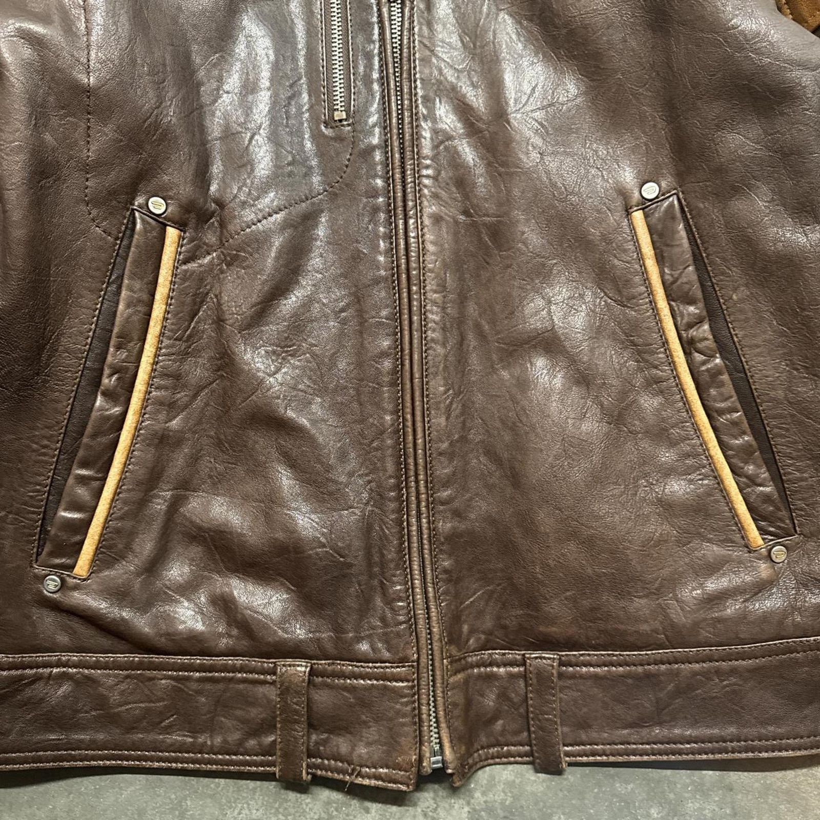 Diesel × Vintage Vintage Diesel Spell Out Italy Motorcycle Leather Jacket Size US S / EU 44-46 / 1 - 6 Thumbnail