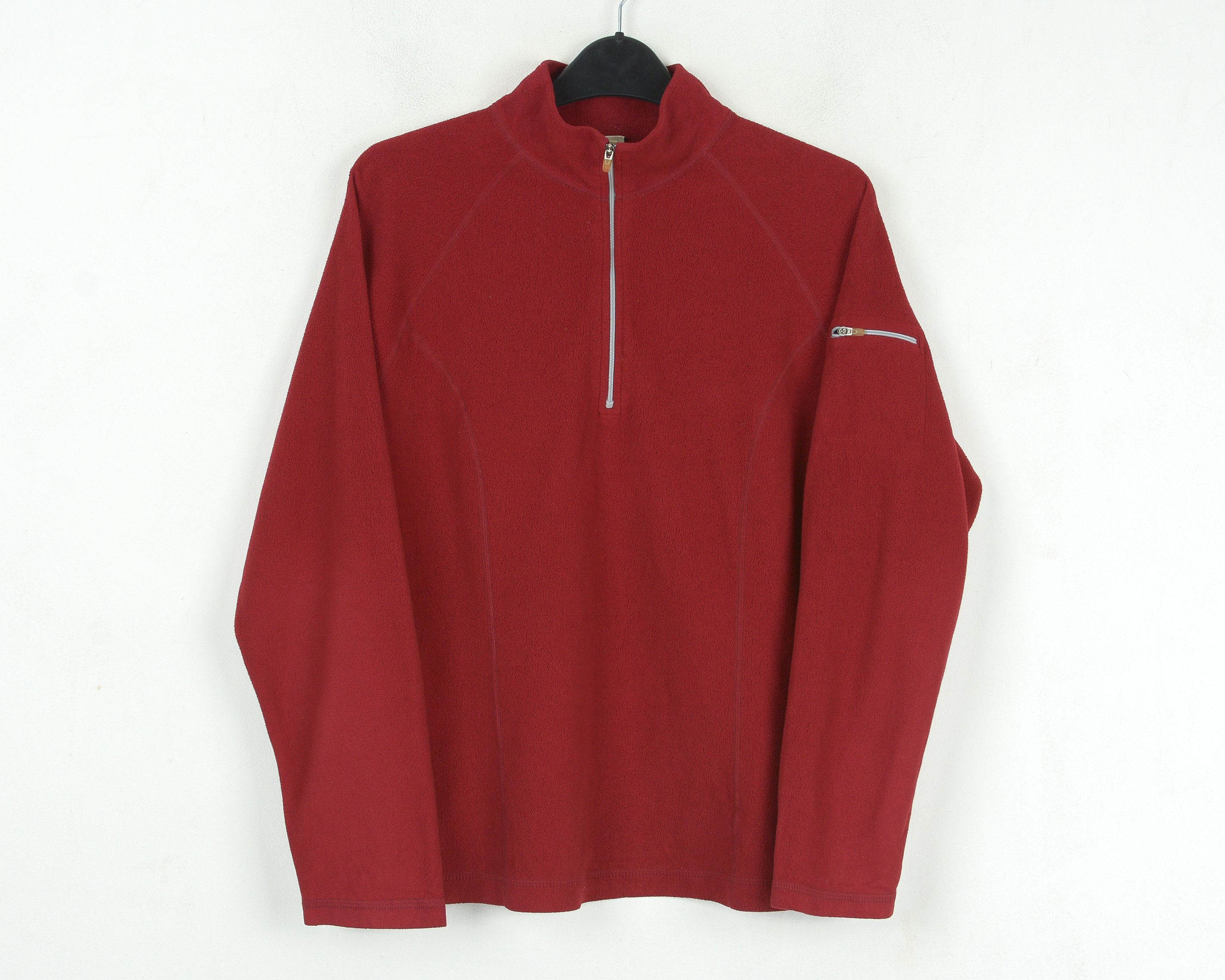 L.L. Bean × Vintage Fleece Jumper Zip Neck Pullover Red Sweater Sweatshirt 2yk Size M / US 6-8 / IT 42-44 - 1 Thumbnail