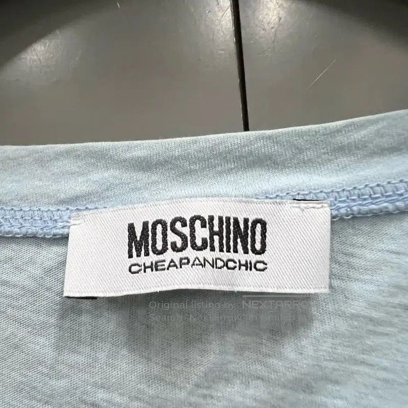 Moschino Moschino Summer Blue Cotton Logo Short Tee . Size XXS / US 00 / IT 34 - 3 Thumbnail