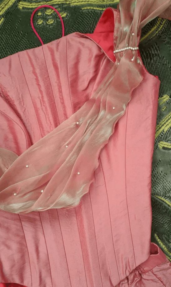 Other Modest prom dress sz S Dark Pink Color One shoulder Corset Size S / US 4 / IT 40 - 6 Thumbnail