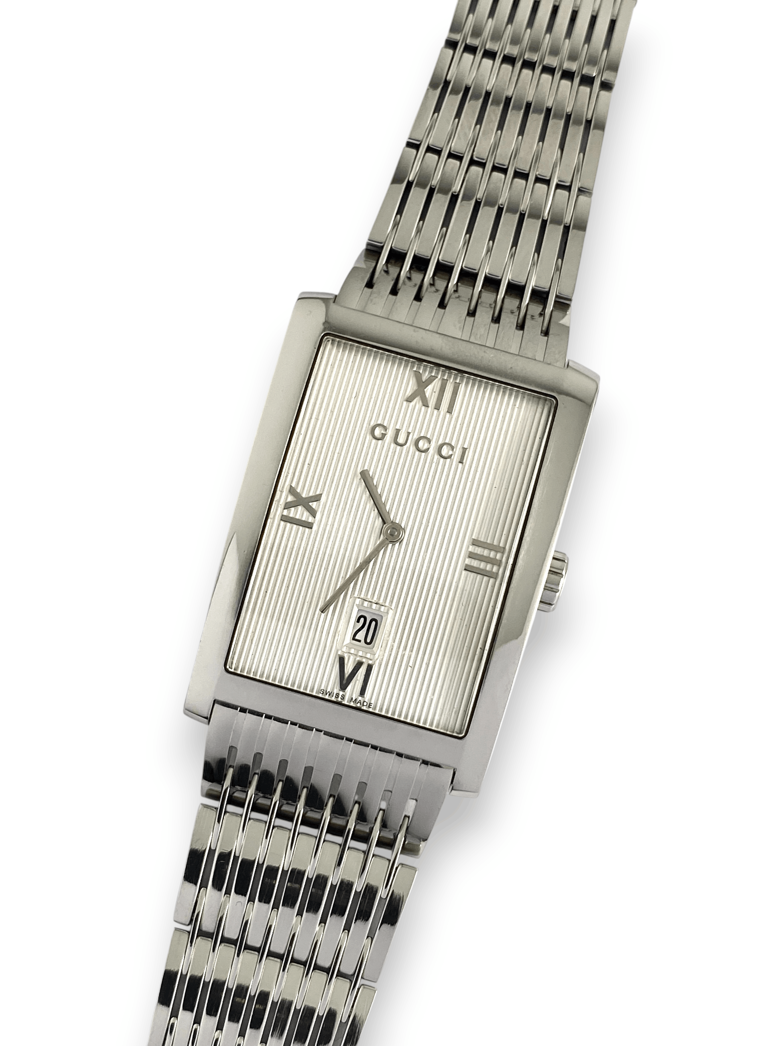 Gucci Gucci Logo Rectangular Steel Bracelet Roman Quartz Watch Size ONE SIZE - 4 Thumbnail