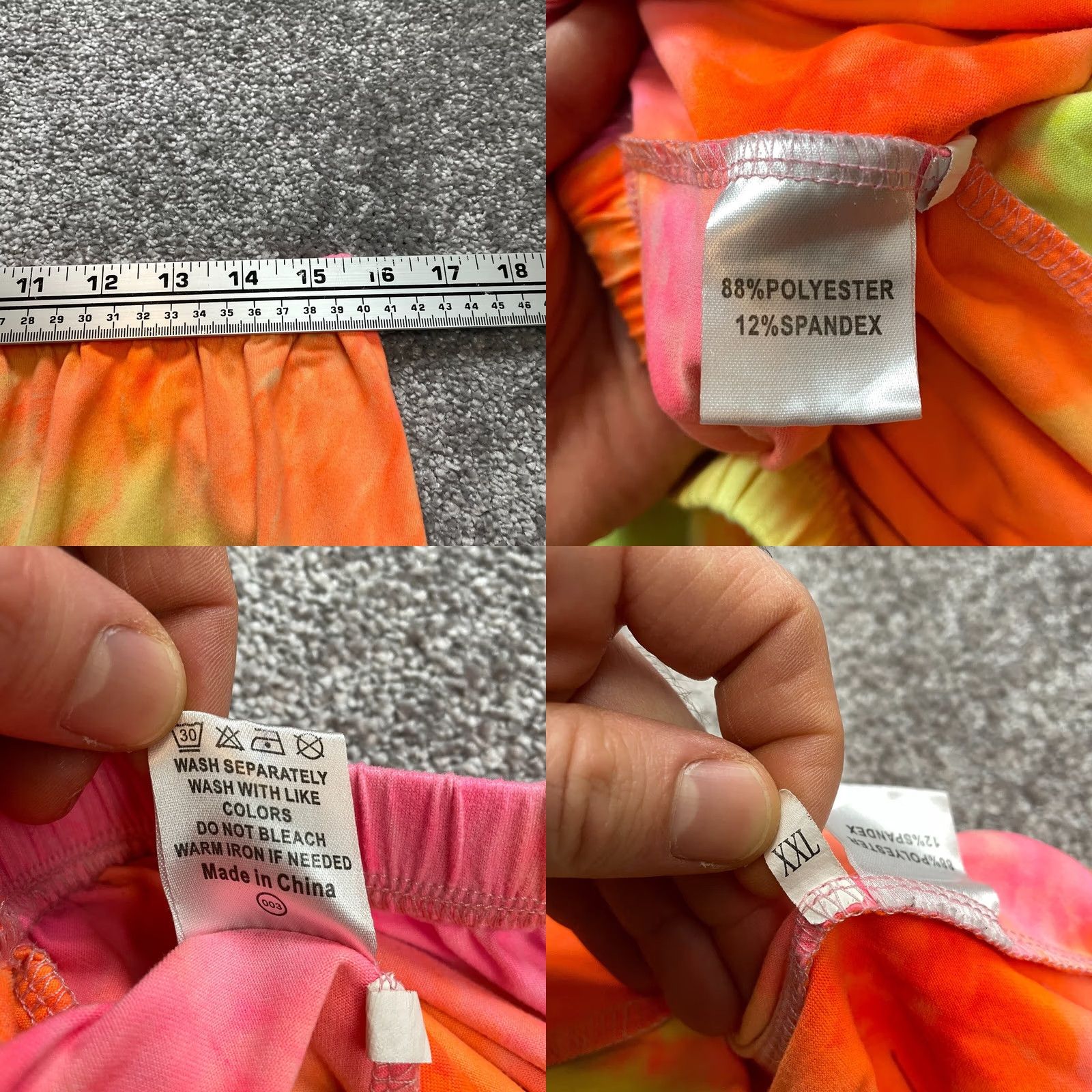 Vintage Unbranded Sweat Shorts Womens XXL Orange Yellow Pink Soft Casual Lounge 10" Size 24" / US 00 / IT 34 - 8 Thumbnail