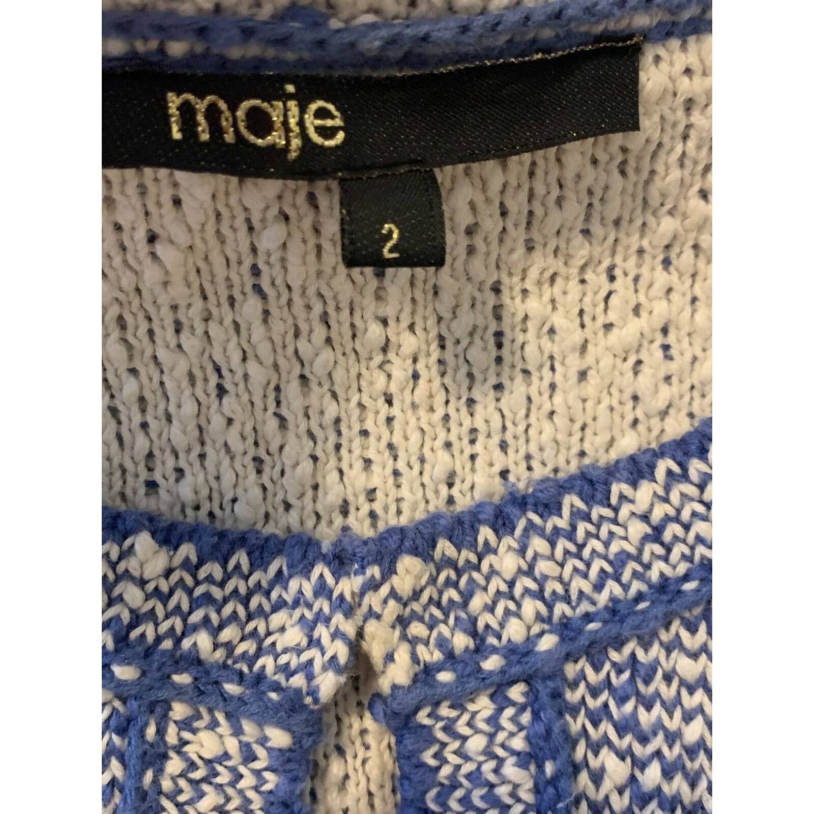 Maje Maje blue tweed evening long sleeves jacket blazer size 2 Size XS / US 0-2 / IT 36-38 - 3 Thumbnail