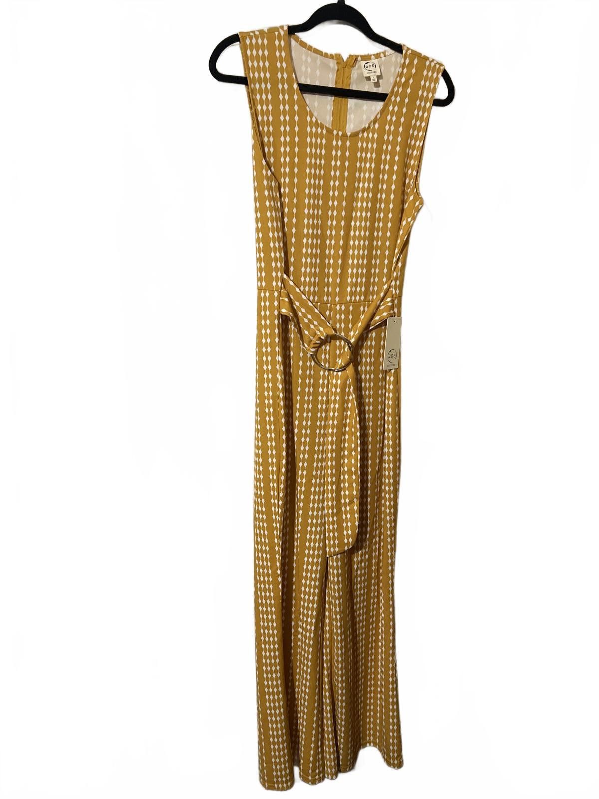 Roberto Collina 205 Collins Mustard Yellow Sleeveless Jumpsuit Belt L Size 36" / US 14 / IT 50 - 2 Thumbnail