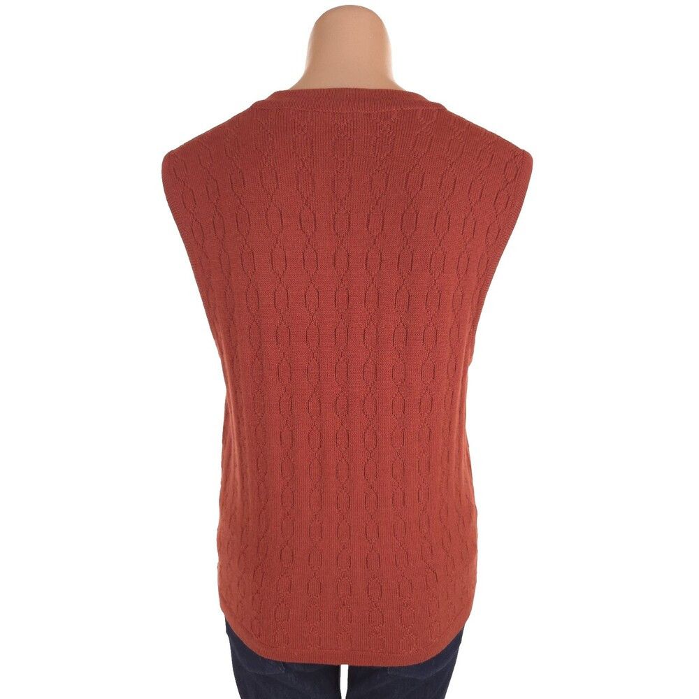Celine Vintage 80s 90s Celine Paris Sweater Vest Size 42 M Orange Size M / US 6-8 / IT 42-44 - 7 Thumbnail