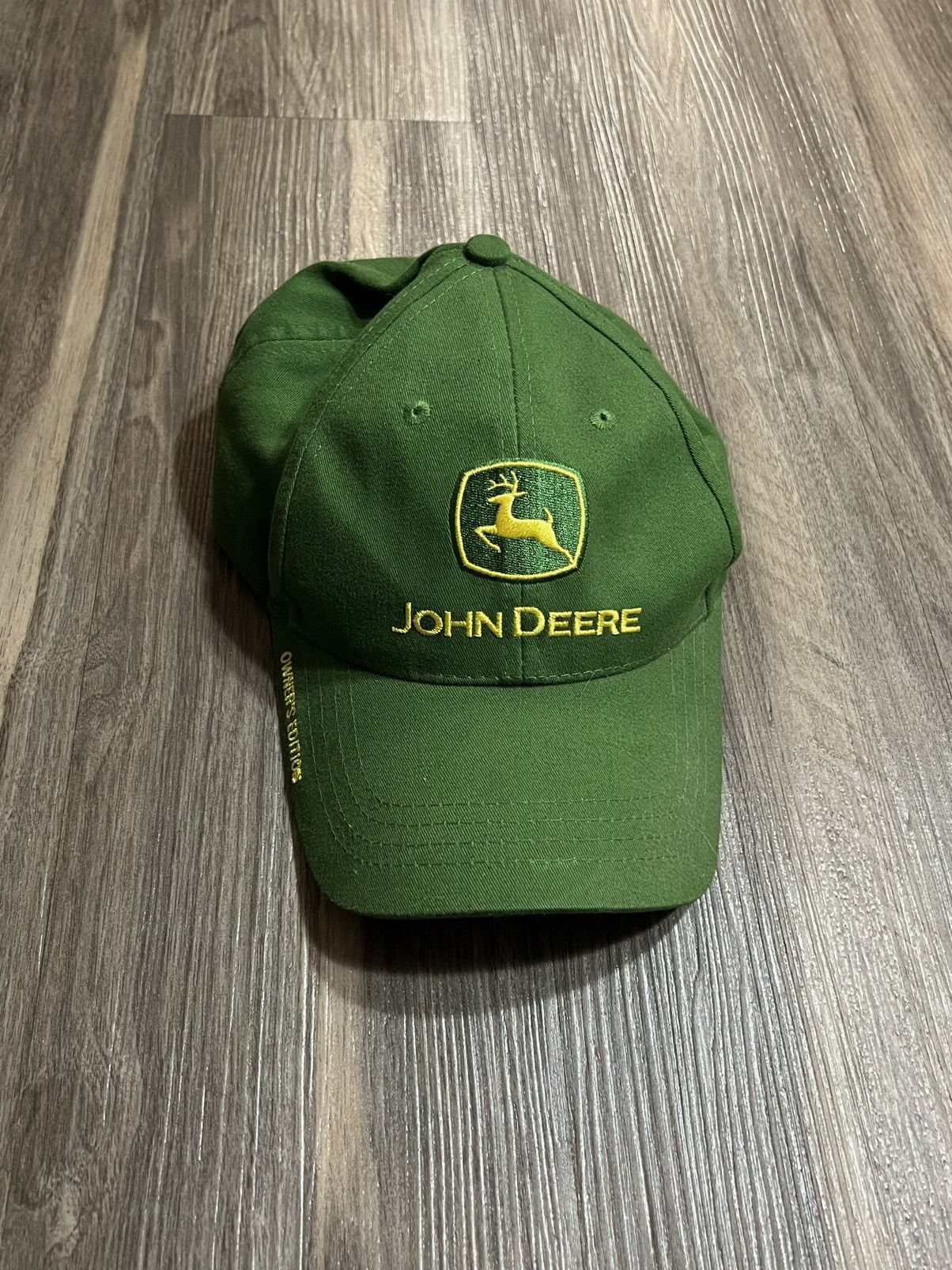 John Deere Men's Green Owners Edition Baseball Cap - 100% Cotton, Hook & Loop Strap (LP70010)