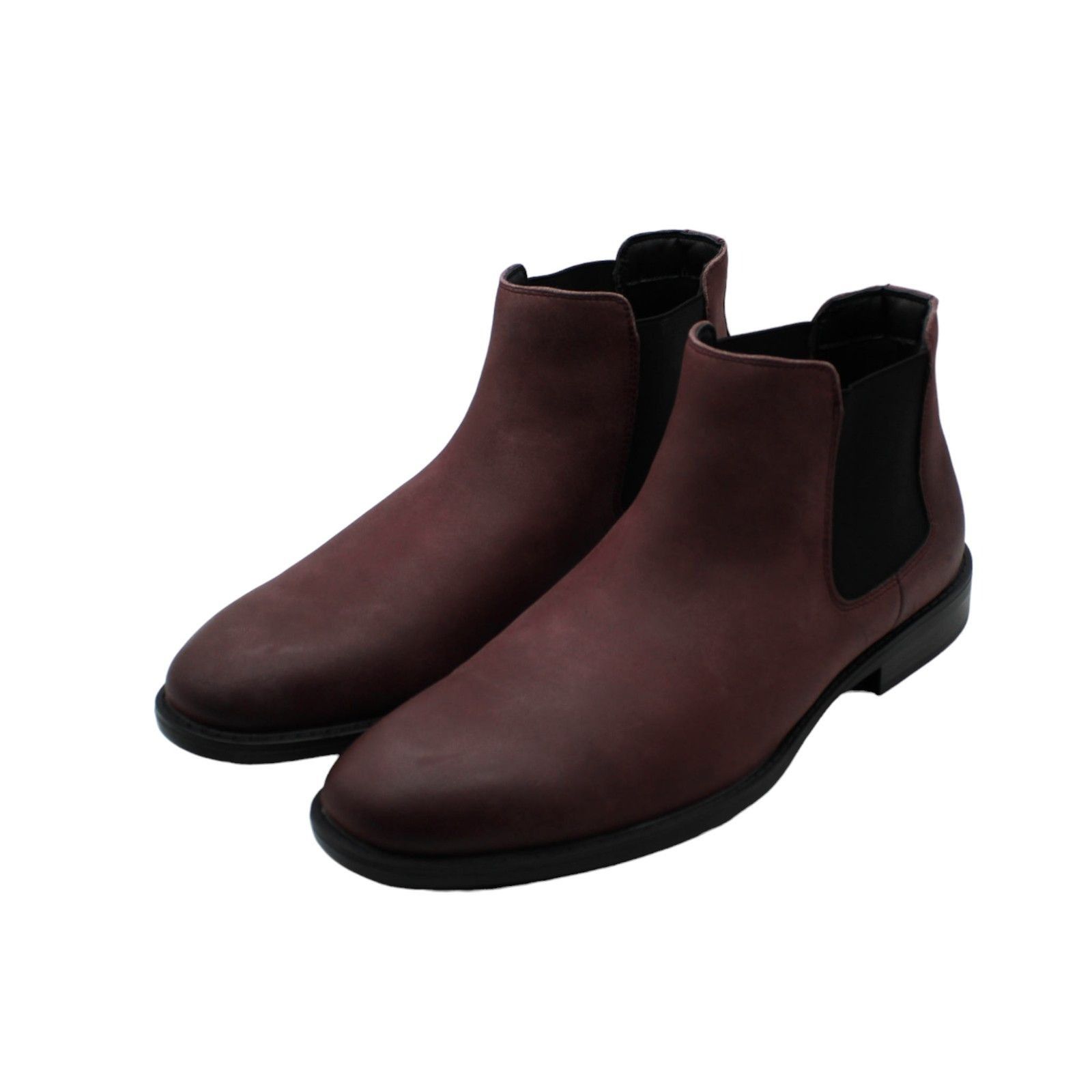 Madden Mens Burgundy Cushioned Goring Maxxin Round Toe Block