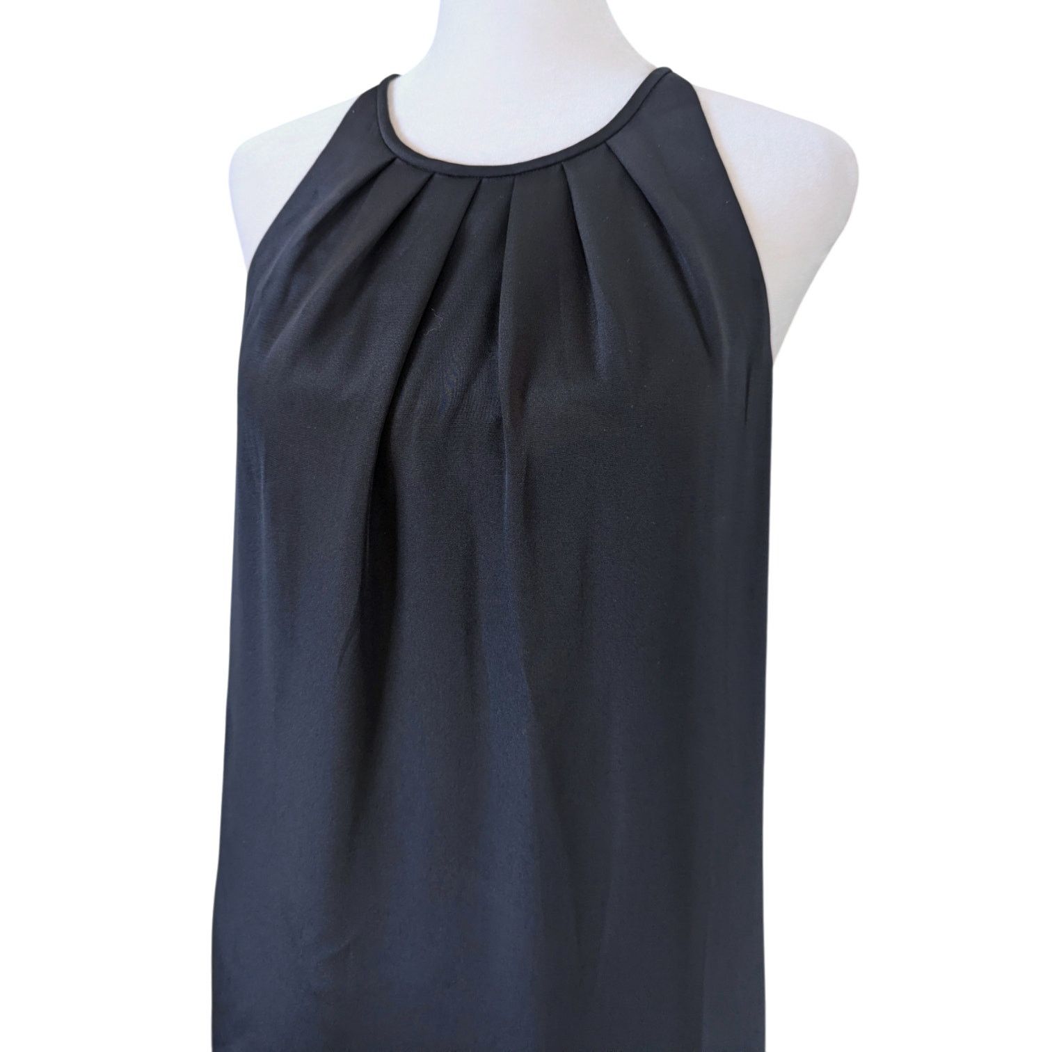Theory Theory Charlaine Pleat Neck Silk Black White Shift Dress Size XS / US 0-2 / IT 36-38 - 3 Thumbnail