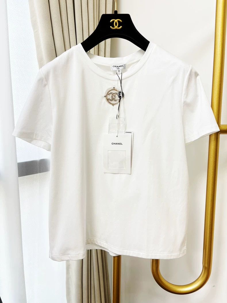 Chanel Chanel 20S white hollow rhinestone double C short-sleeved Size XS / US 0-2 / IT 36-38 - 1 Thumbnail