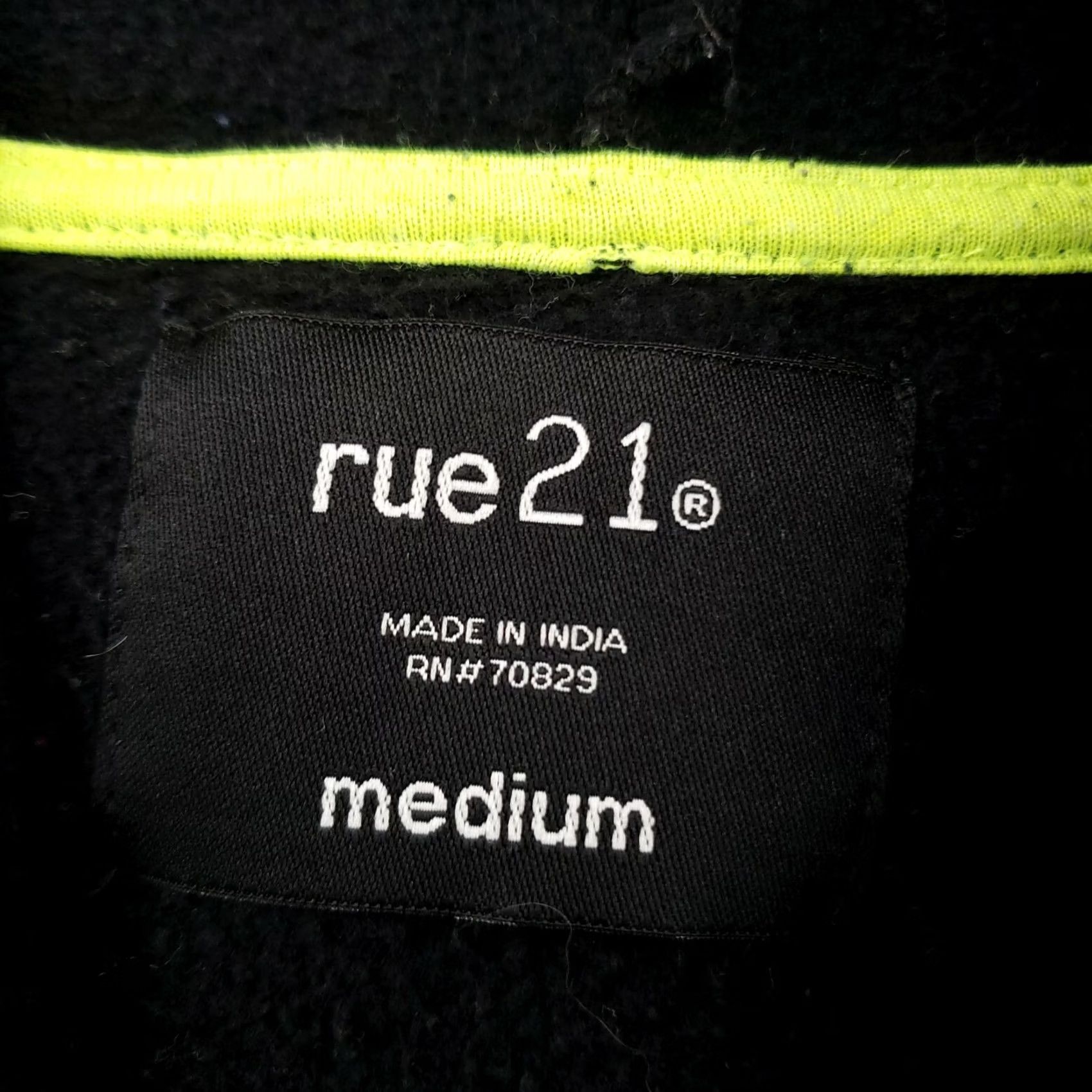 Vintage rue21 Shirt Womens M Black Hoodie Sweatshirt Fleece Pullover Stripe Long Sleeve Size M / US 6-8 / IT 42-44 - 3 Thumbnail