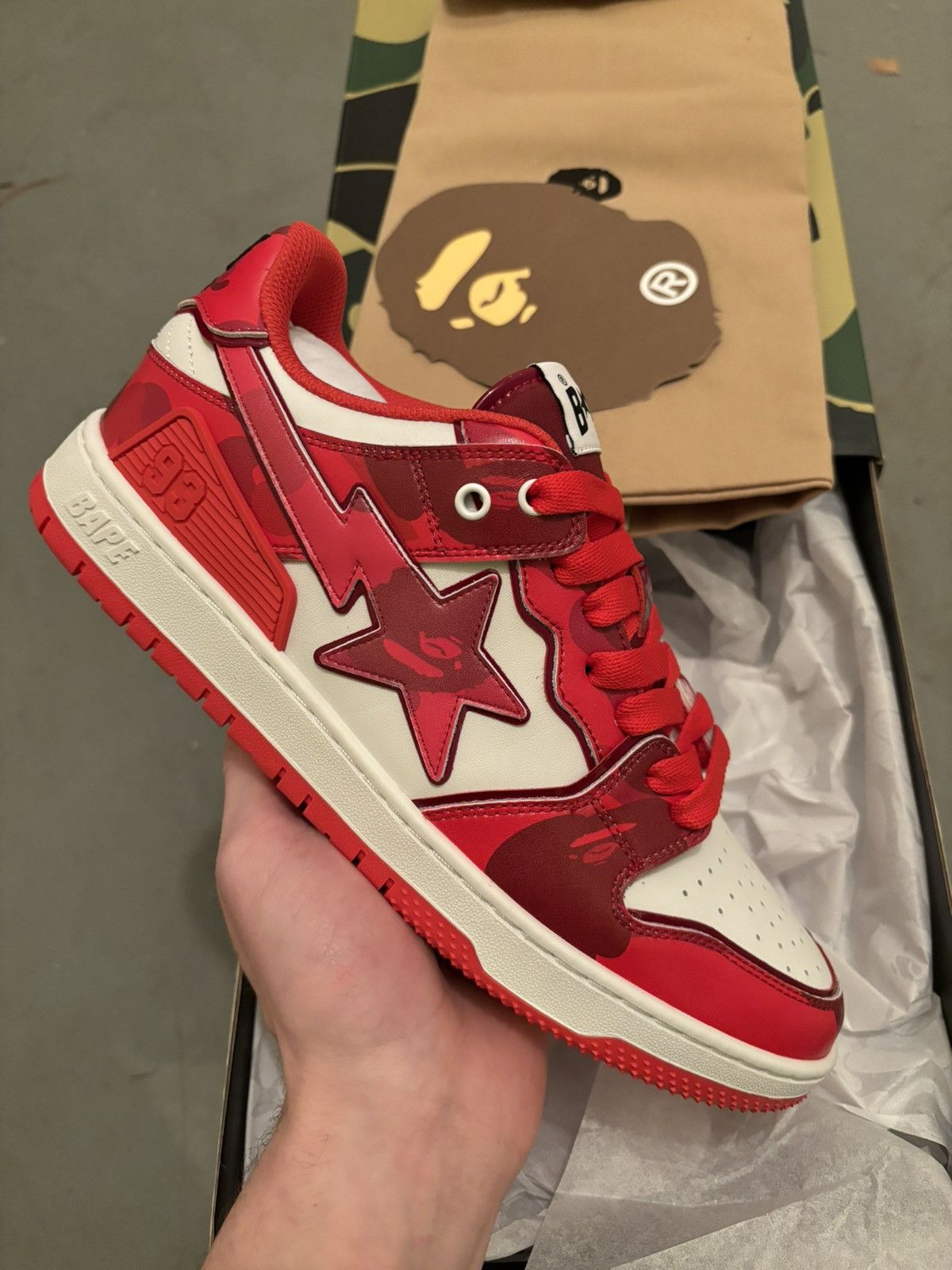 Bape A Bathing Ape Bape Sk8 Sta #1 M2 Red Camo | Grailed