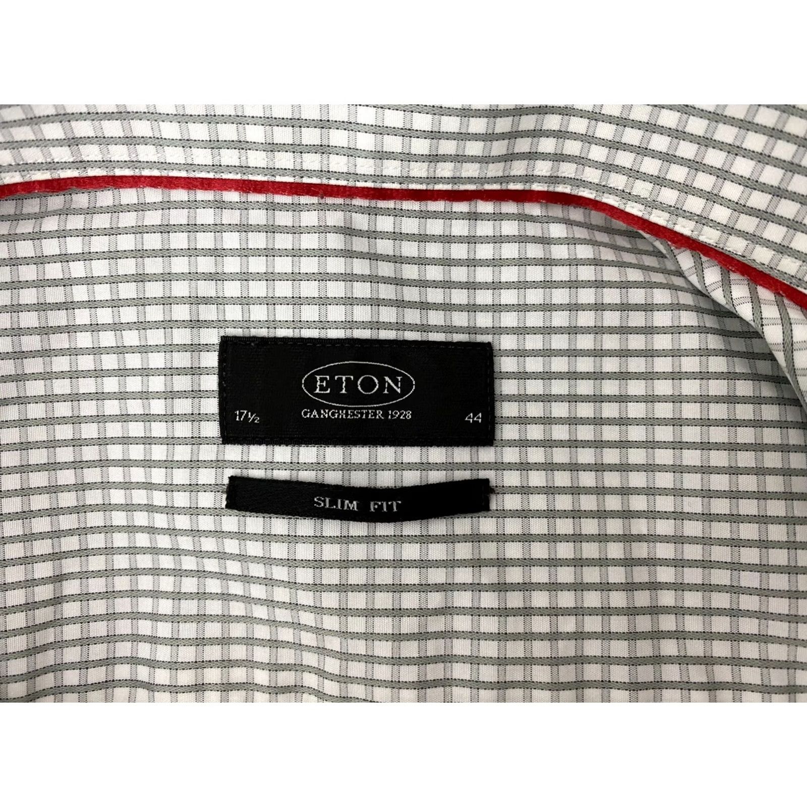 Eton Eton Dress Shirt 44 17 1/2 mens Slim Fit Long Sleeves Multicoloured French Cuff 1928 Vintage? Size 44R - 4 Thumbnail