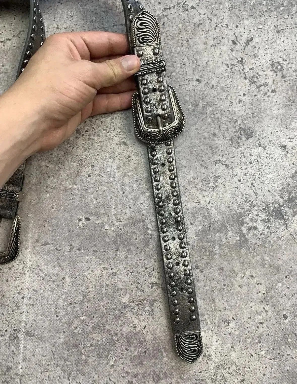Japanese Brand × Vintage Vintage Belts Y2K Rhinestones Punk leather belt Japanese Size ONE SIZE - 4 Thumbnail