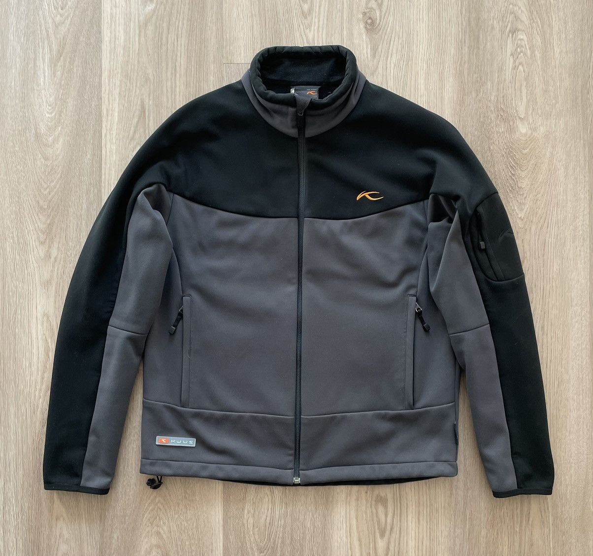 image of Kjus Outdoor Grey Ski Windstopper Jacket in Black Gray, Men's (Size Medium)