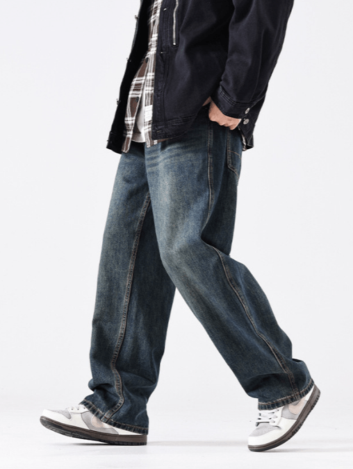 Japanese Brand × Jean Trendy high street straight men's loose retro jeans Size US 32 / EU 48 - 2 Thumbnail