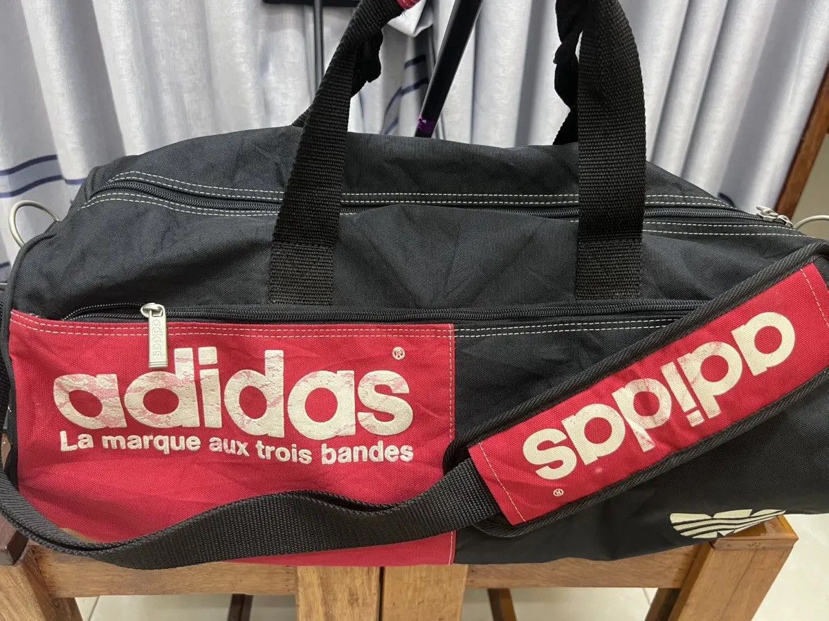 Adidas Vintage Adidas Bag Duffle Travel Bag Size ONE SIZE - 3 Thumbnail