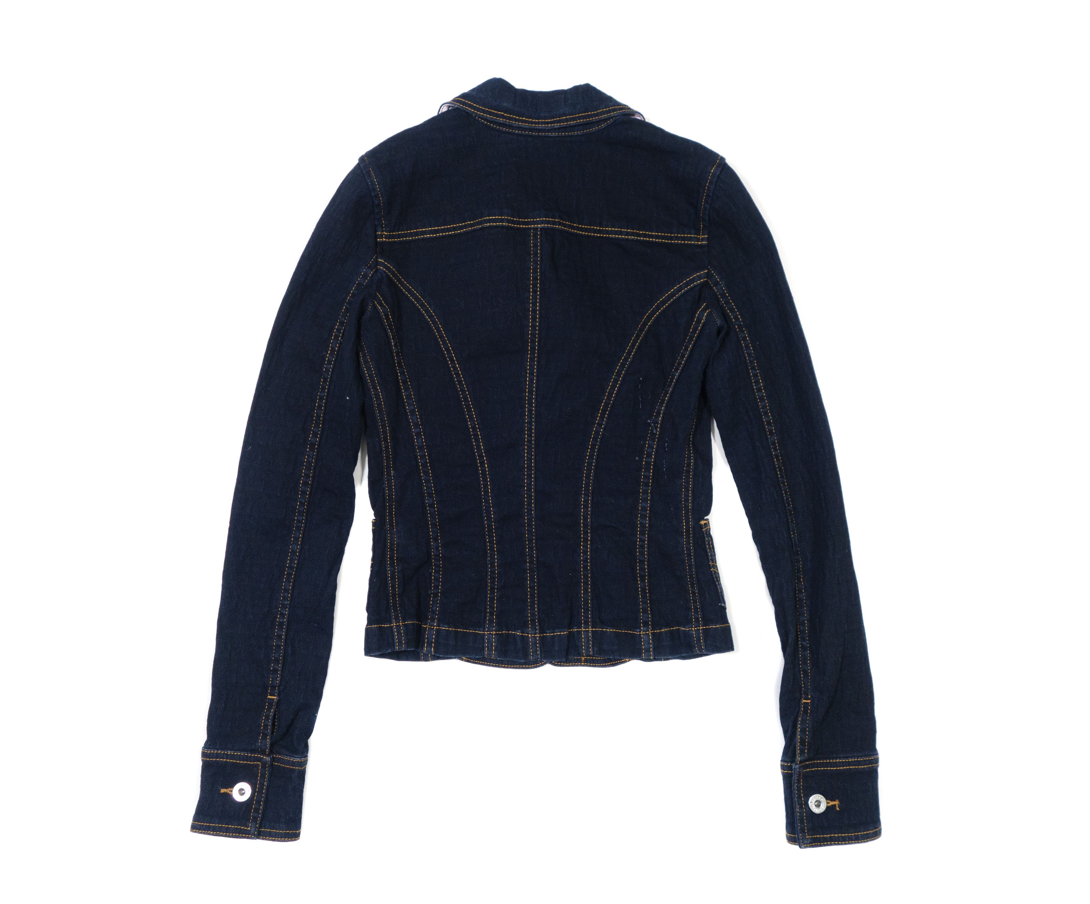 Dolce & Gabbana Y2K D&G Monogram Fitted Denim Jacket Blazer Size XS / US 0-2 / IT 36-38 - 2 Thumbnail
