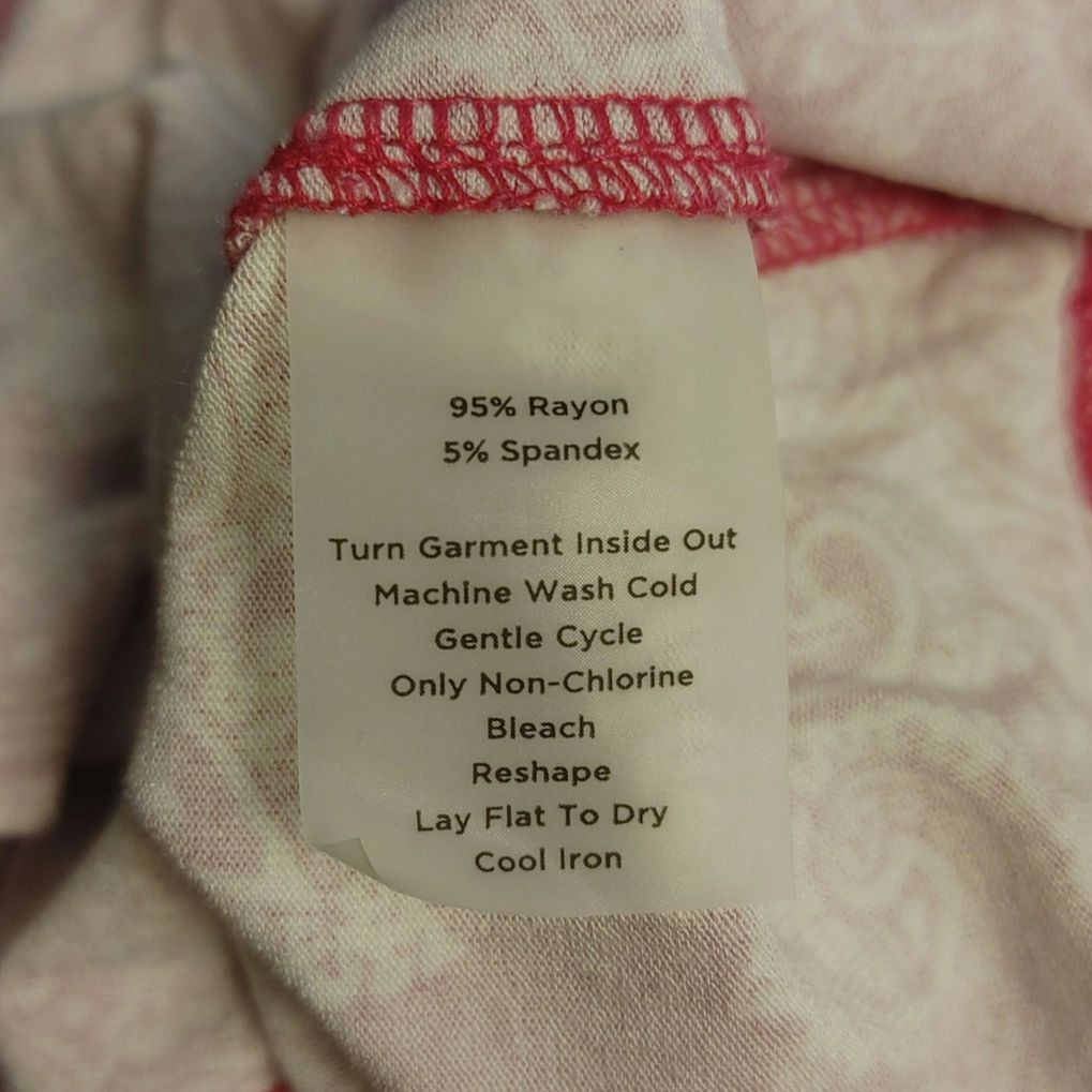 Other Talbots Petites Women's L Hot Pink/White Floral/Paisley Tee Size L / US 10 / IT 46 - 4 Thumbnail