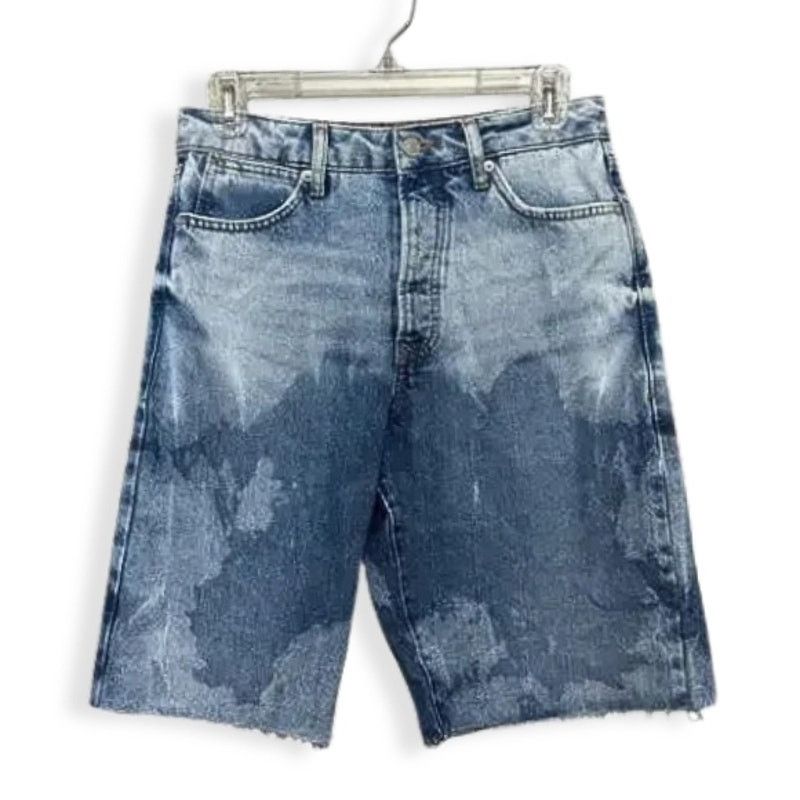 Topman Topman Bermuda Shorts Cut Off Frayed Acid Wash Denim Blue 28 Size 28" / US 6 / IT 42 - 1 Thumbnail