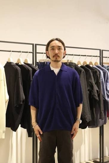 Ulterior ULTERIOR” TWISTED LOOSE MILANO RIB KNIT POLO ROYAL BLUE Size US M / EU 48-50 / 2 - 10 Thumbnail