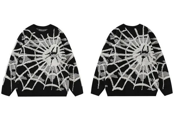 VIBE Spider Web Sweater Pullover y2k Size US L / EU 52-54 / 3 - 6 Thumbnail